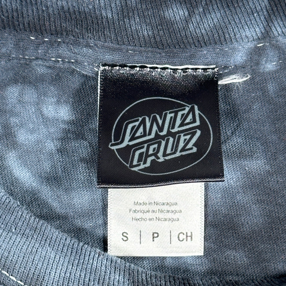 Santa Cruz Shirt Adult SMALL Gray Tie Dye Long Sleeve Skater - Picture 3 of 7